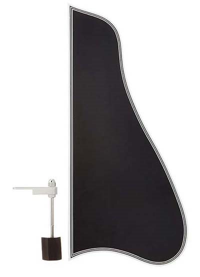 Archtop skydd black med hållare nickel (Lång)